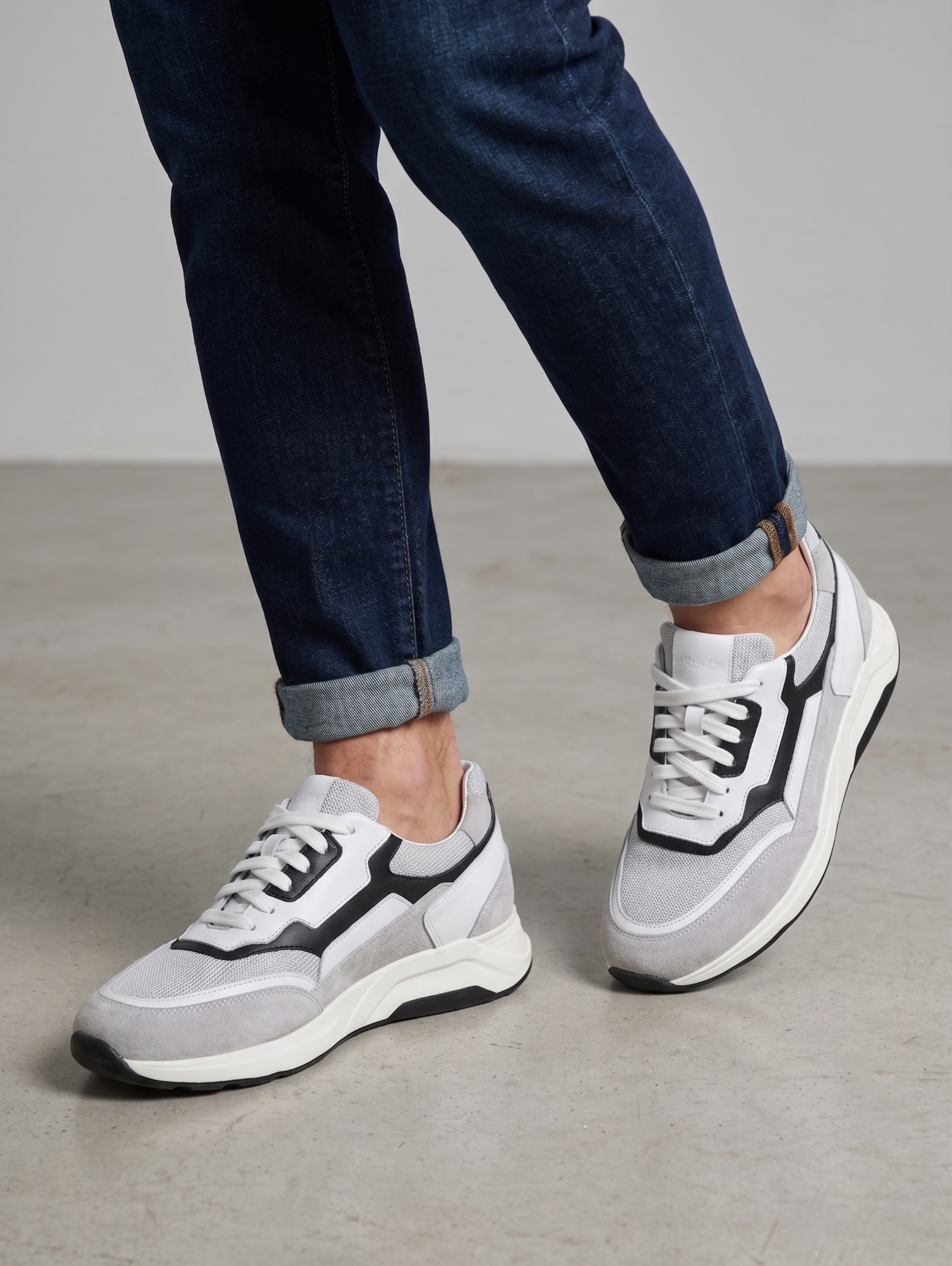 Chamois Coastline White & Navy Casual Shoes