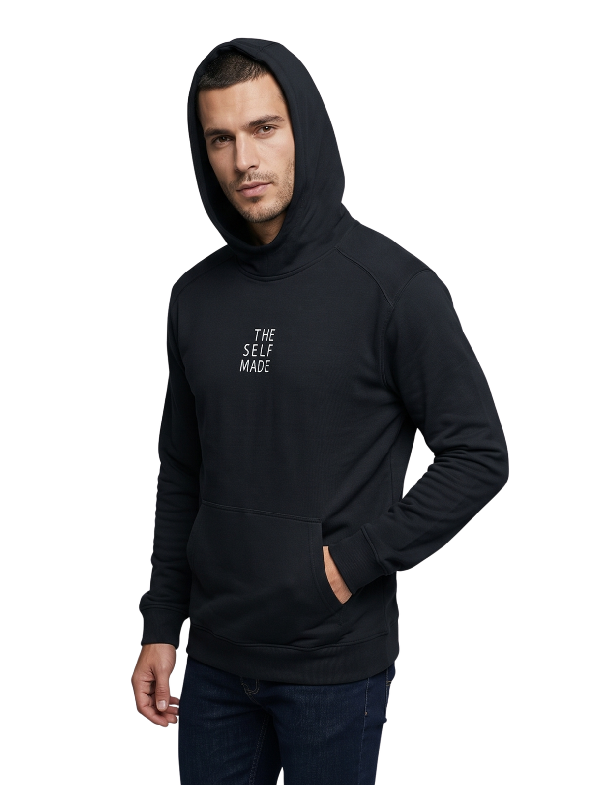 Black Hoodie With Front Graphic Design