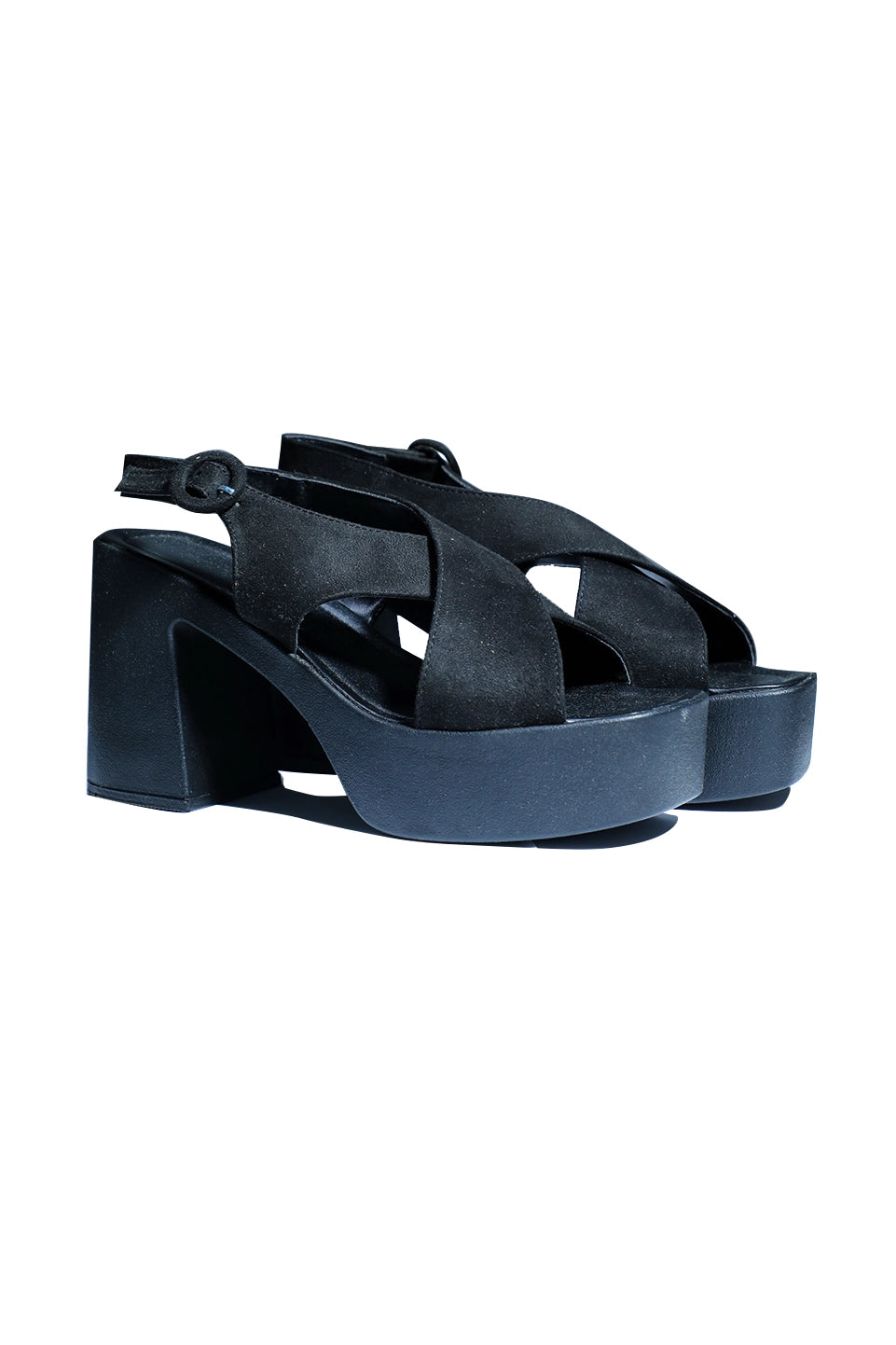 Chucky Platform Slingback Black Heel