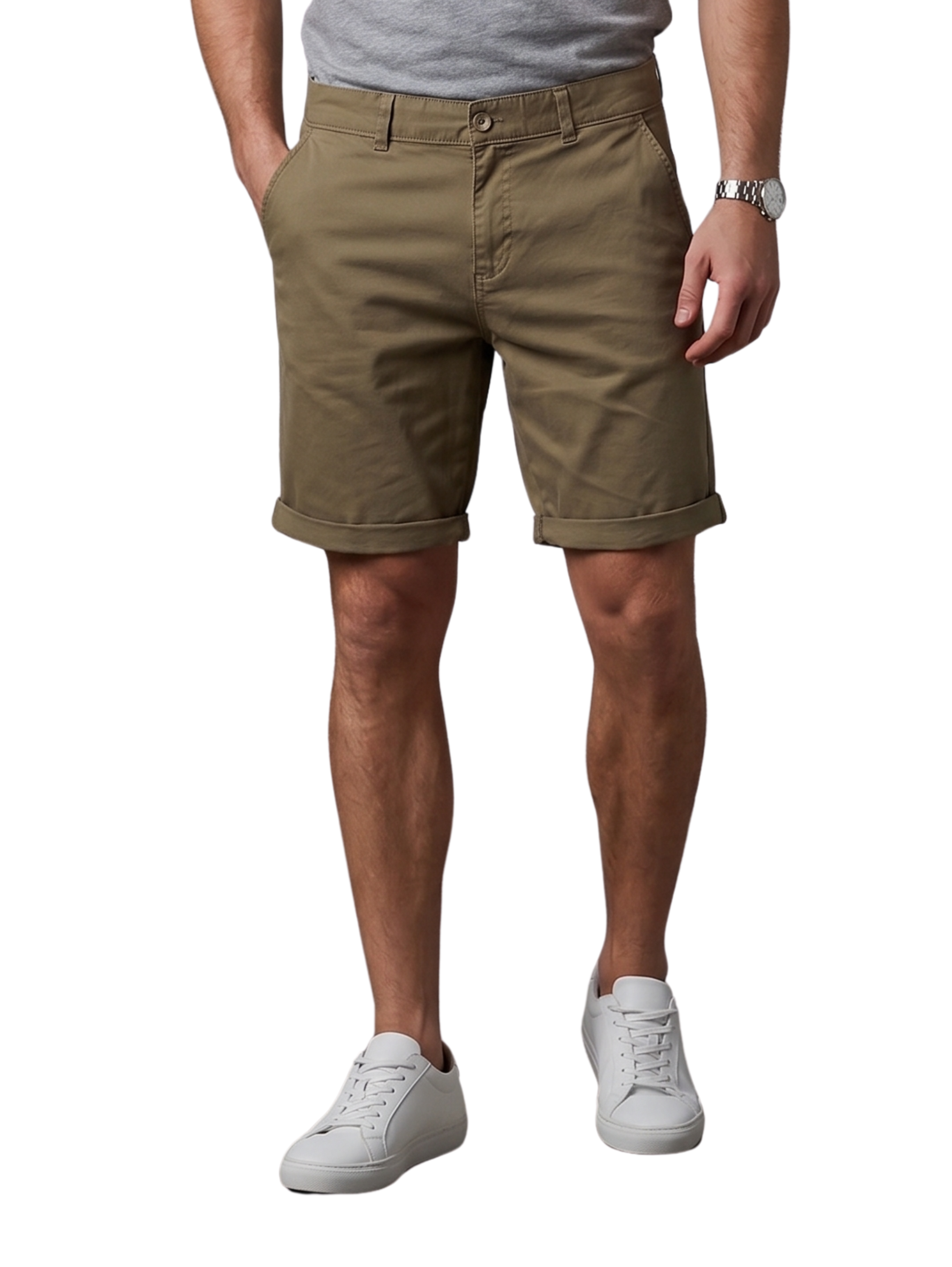 Olive Casual Chino Shorts