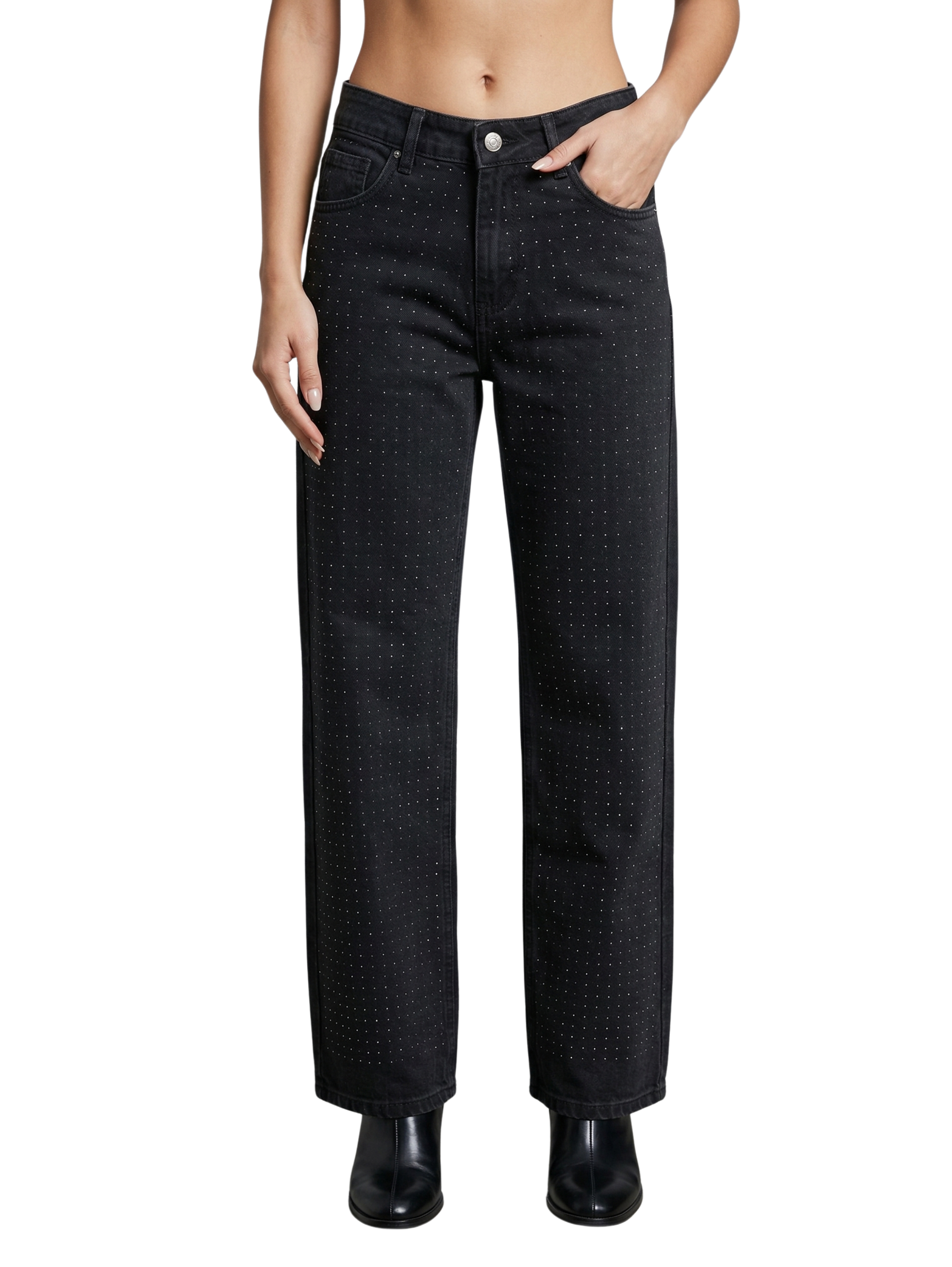 Black Jeans With Five Pockets Style