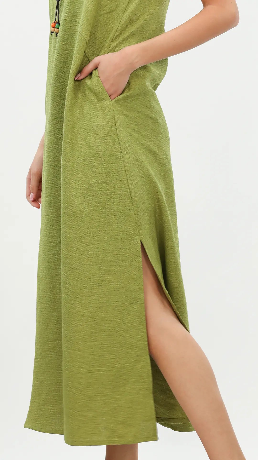 Green Maxi Dress With Open Side