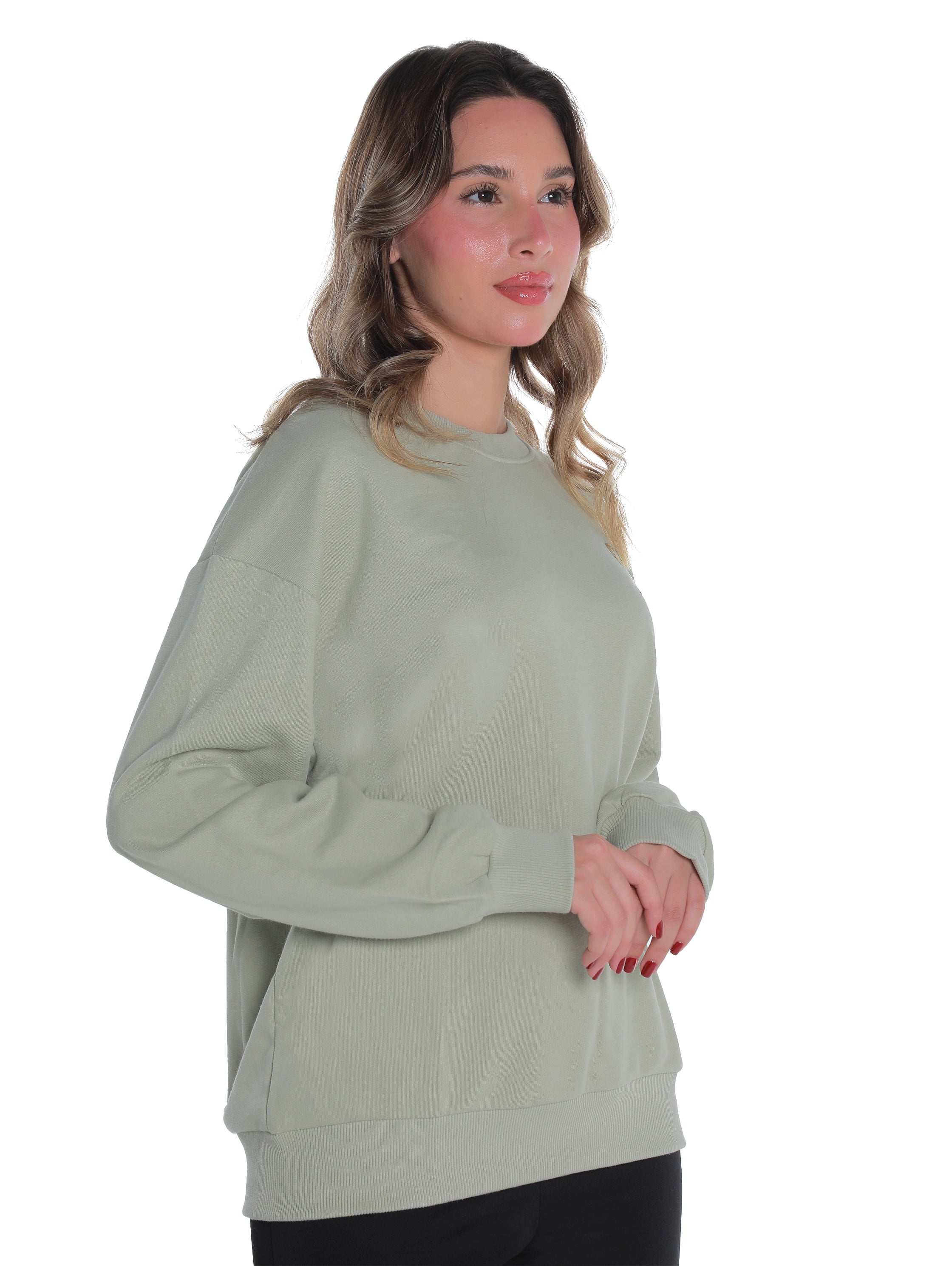 Mint Long Sleeved Sweater With Cozy Front Design