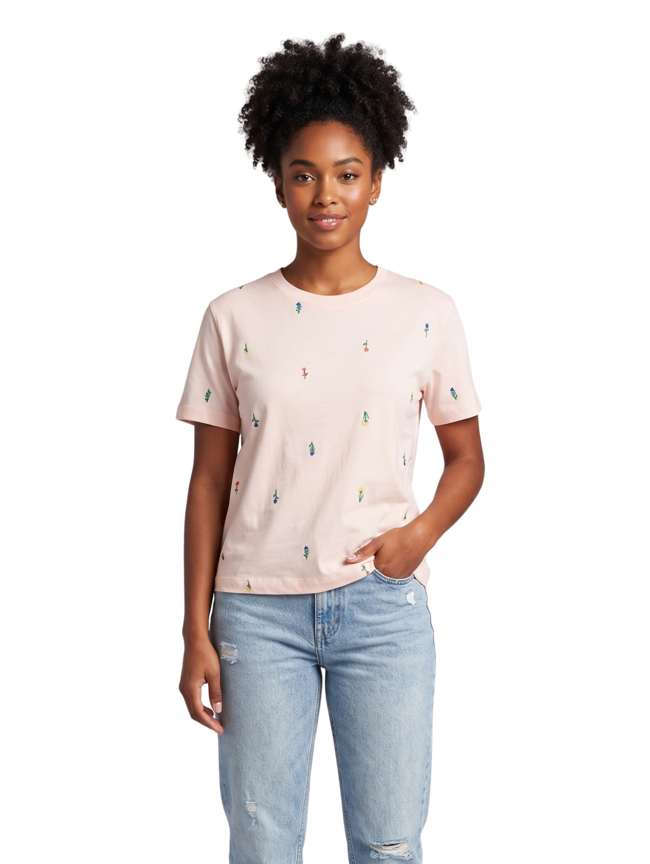 Short Sleeved Pink T-Shirt With Design