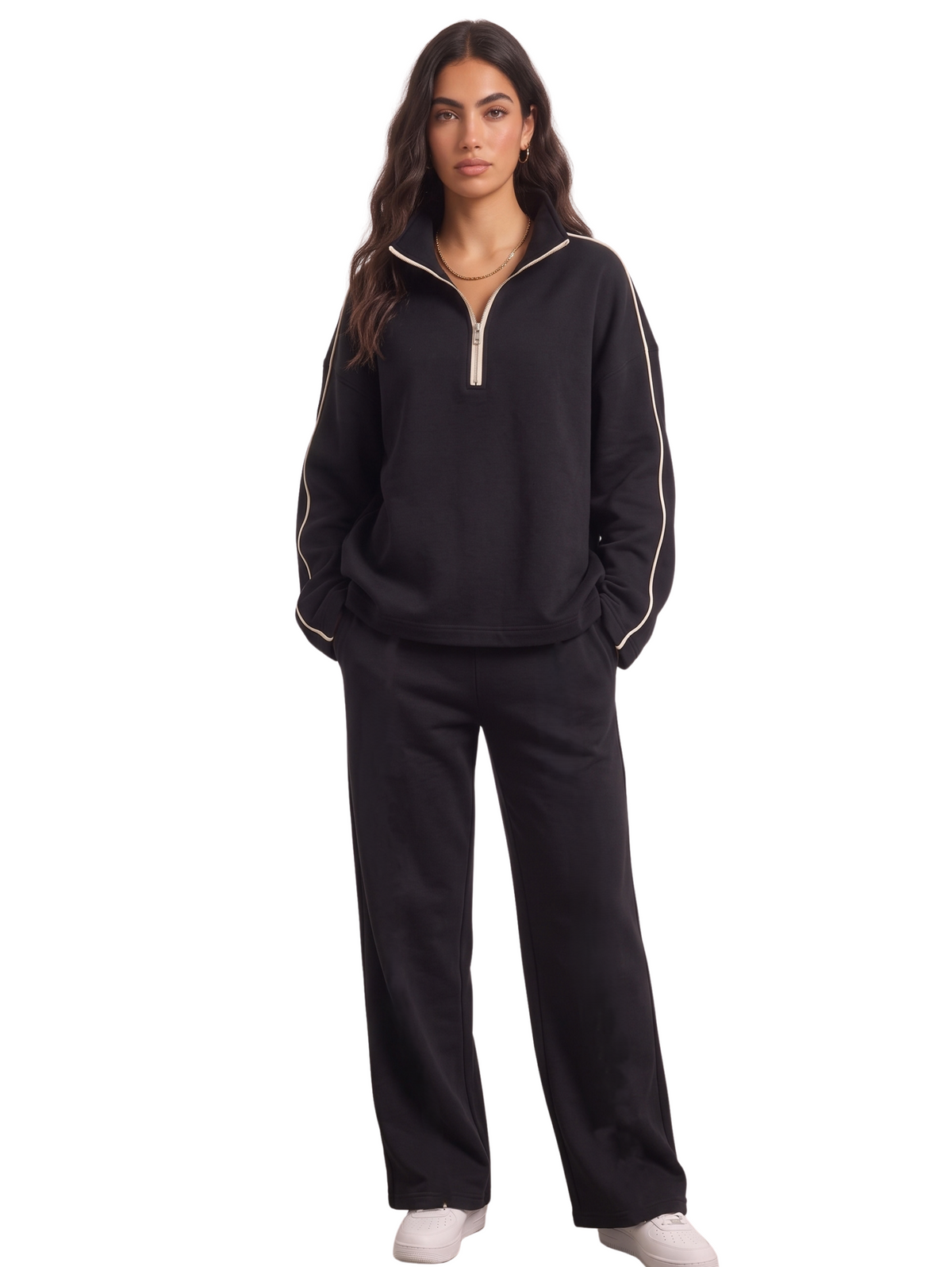 Black Sweatshirt And Pant Set