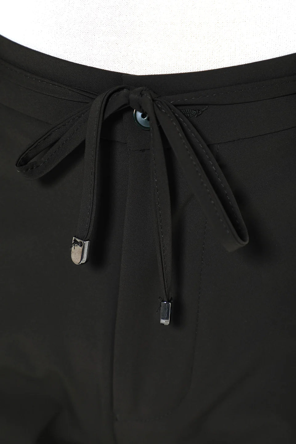 Elastic Waisted Dark Khaki Pant With Zipper