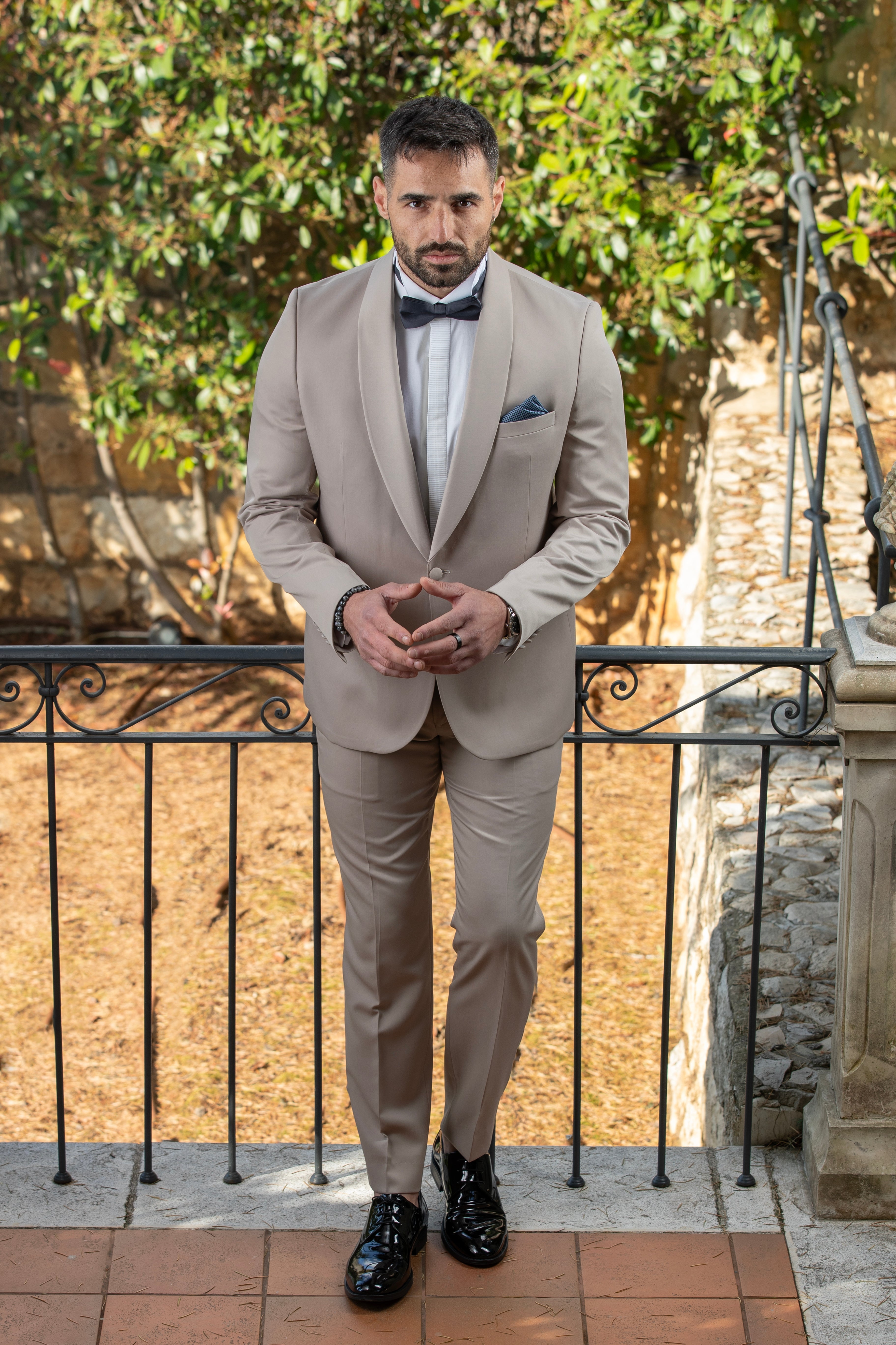 Beige Tuxedo Classy Designed Suit