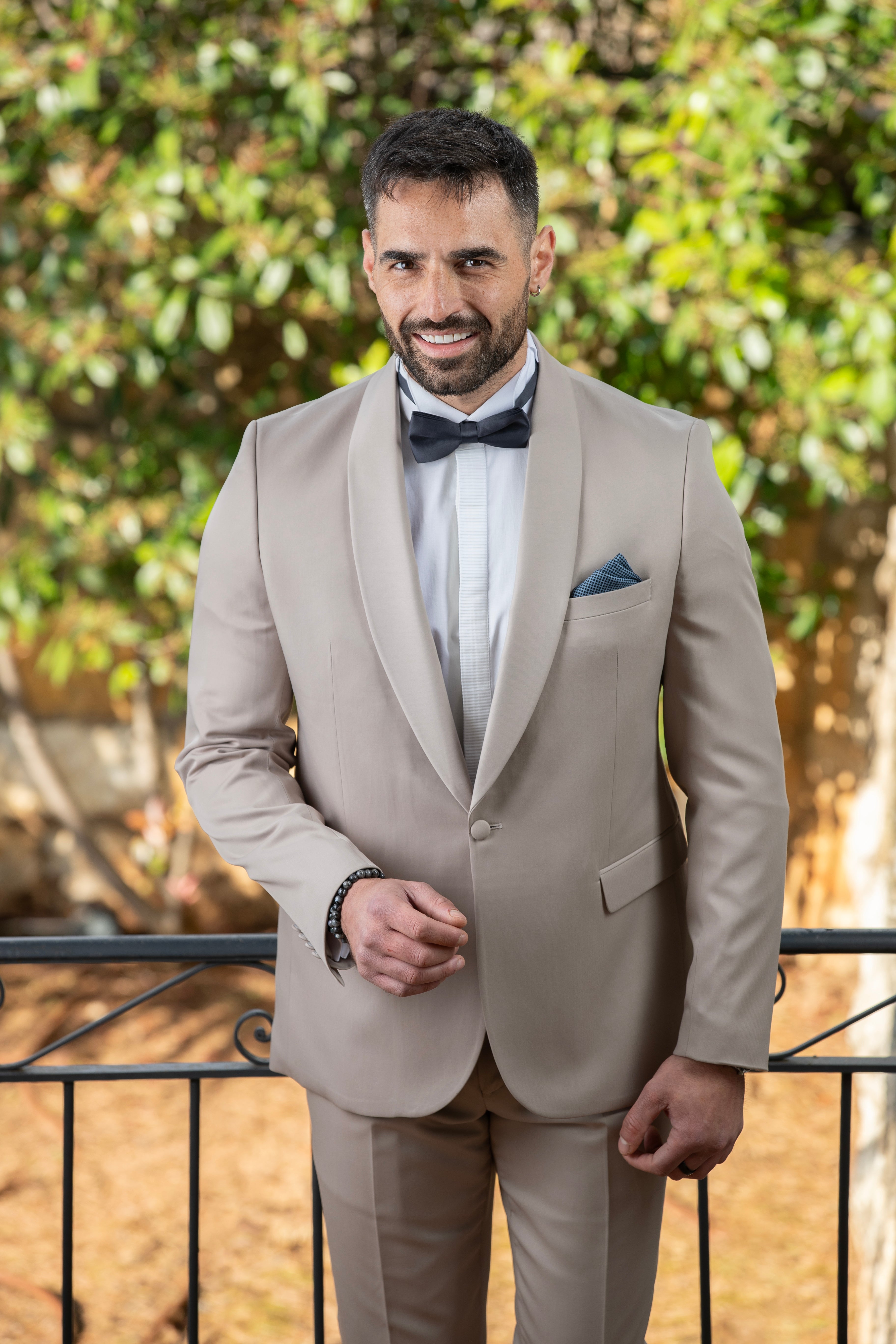 Beige Tuxedo Classy Designed Suit