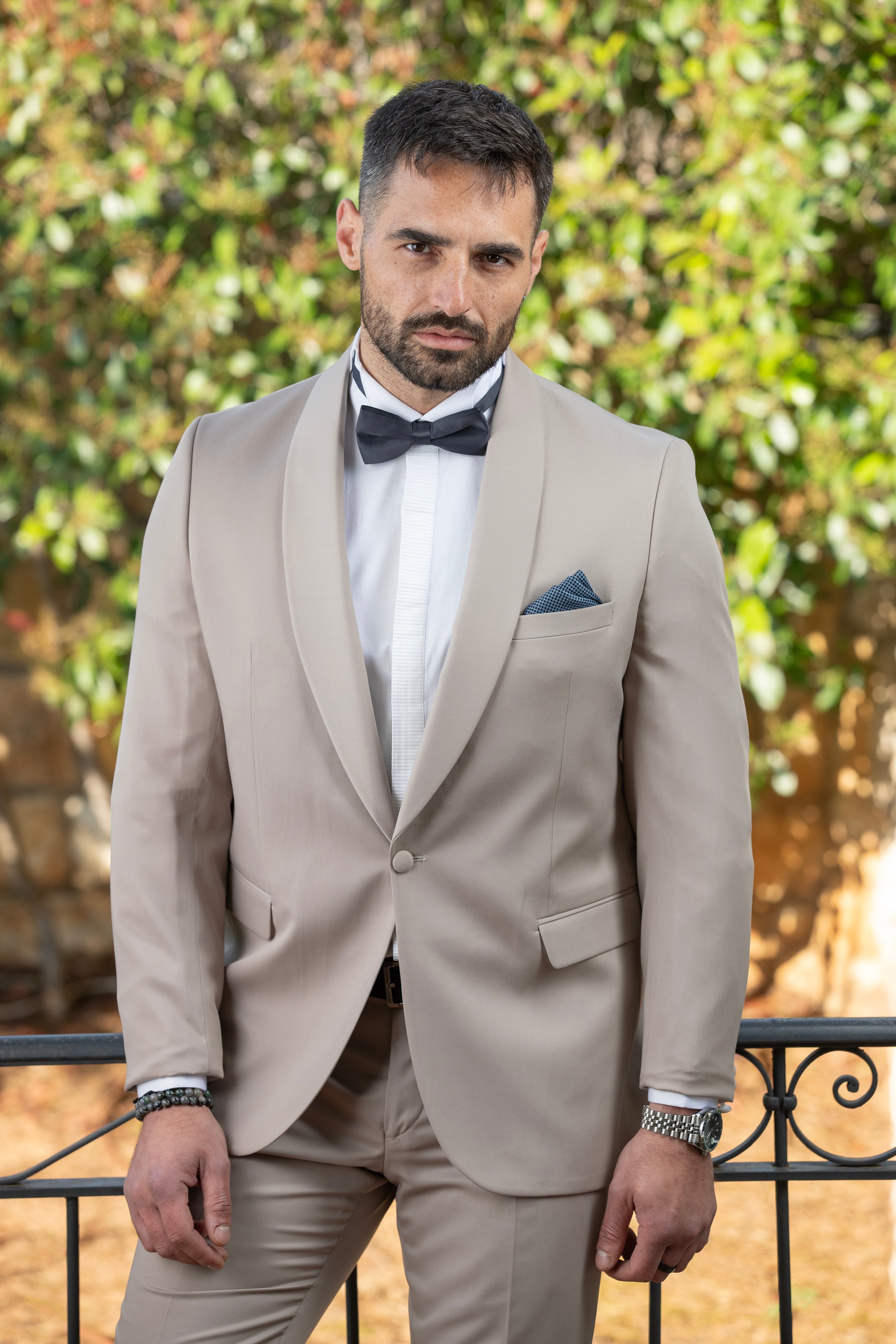 Beige Tuxedo Classy Designed Suit