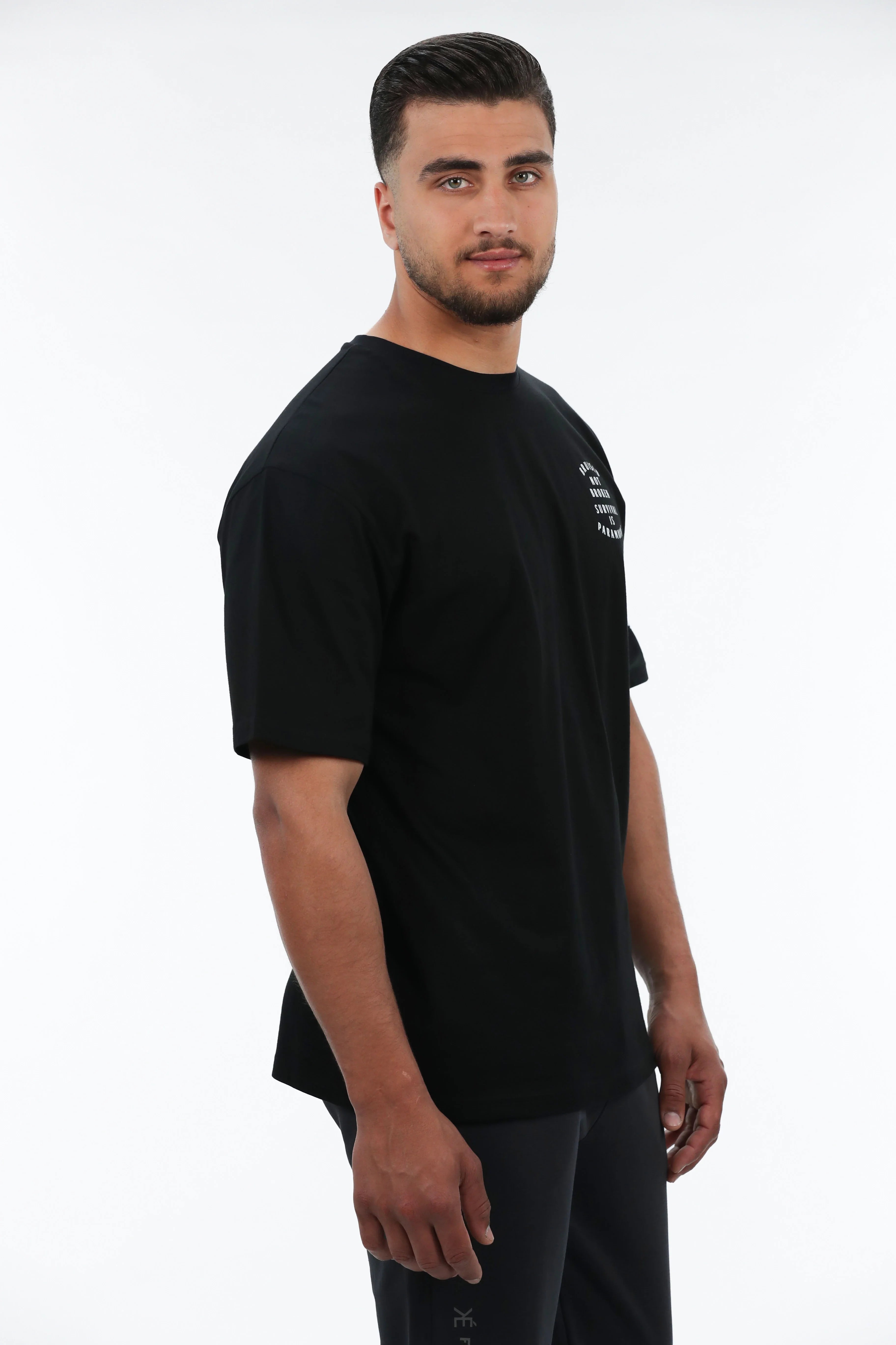 Oversized Black T-shirt With Front Design