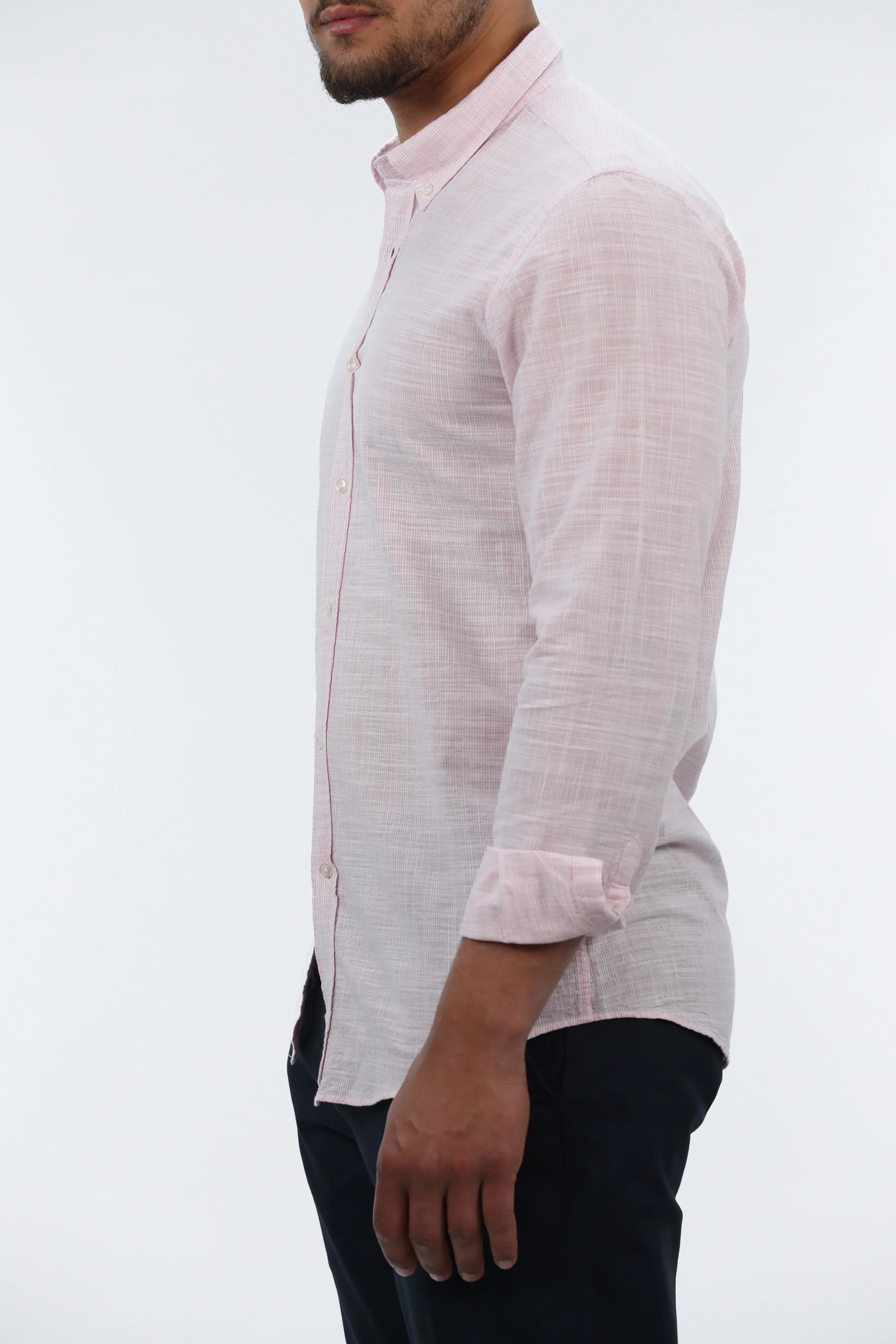 Casual Pink Linen Shirt