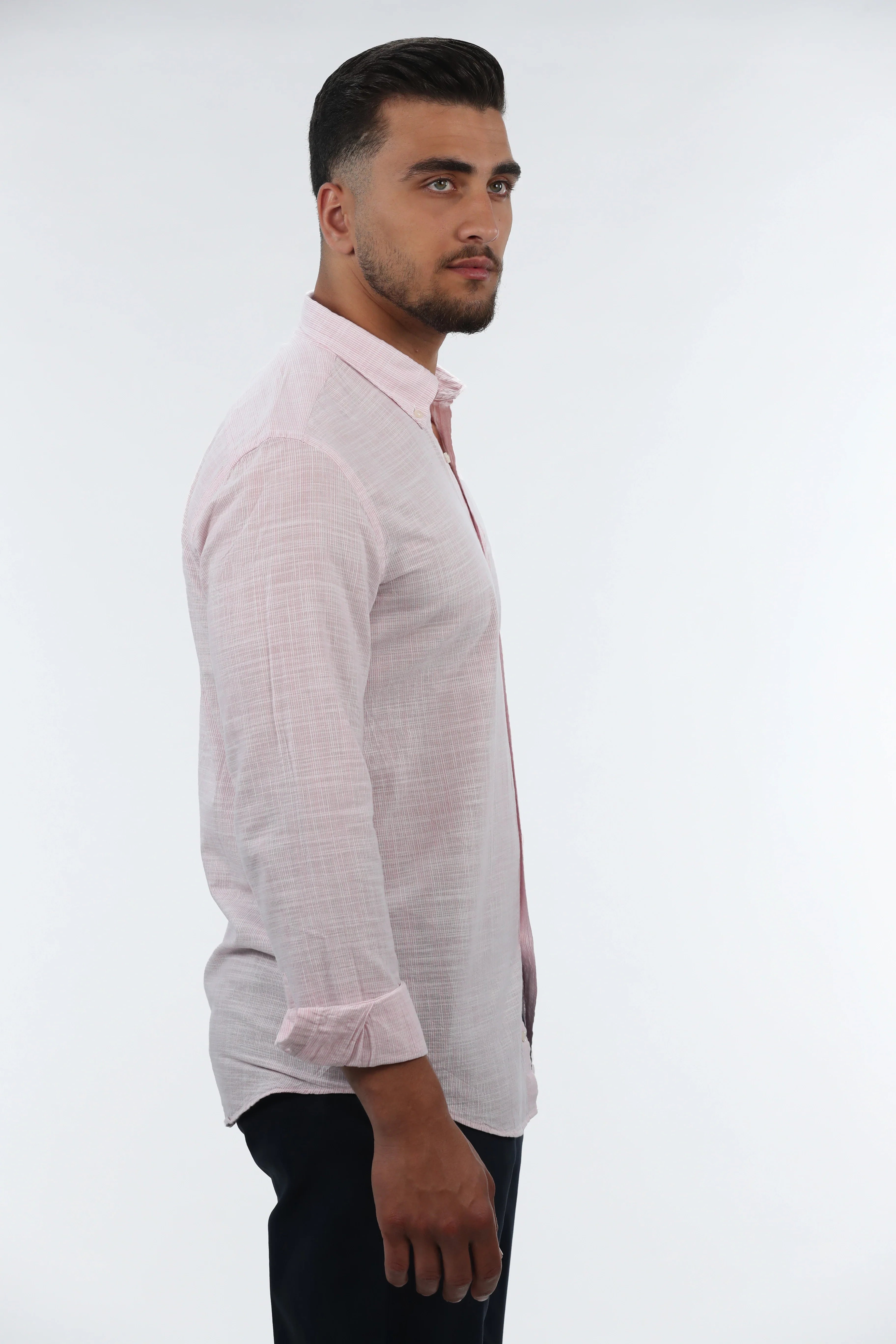 Casual Pink Linen Shirt