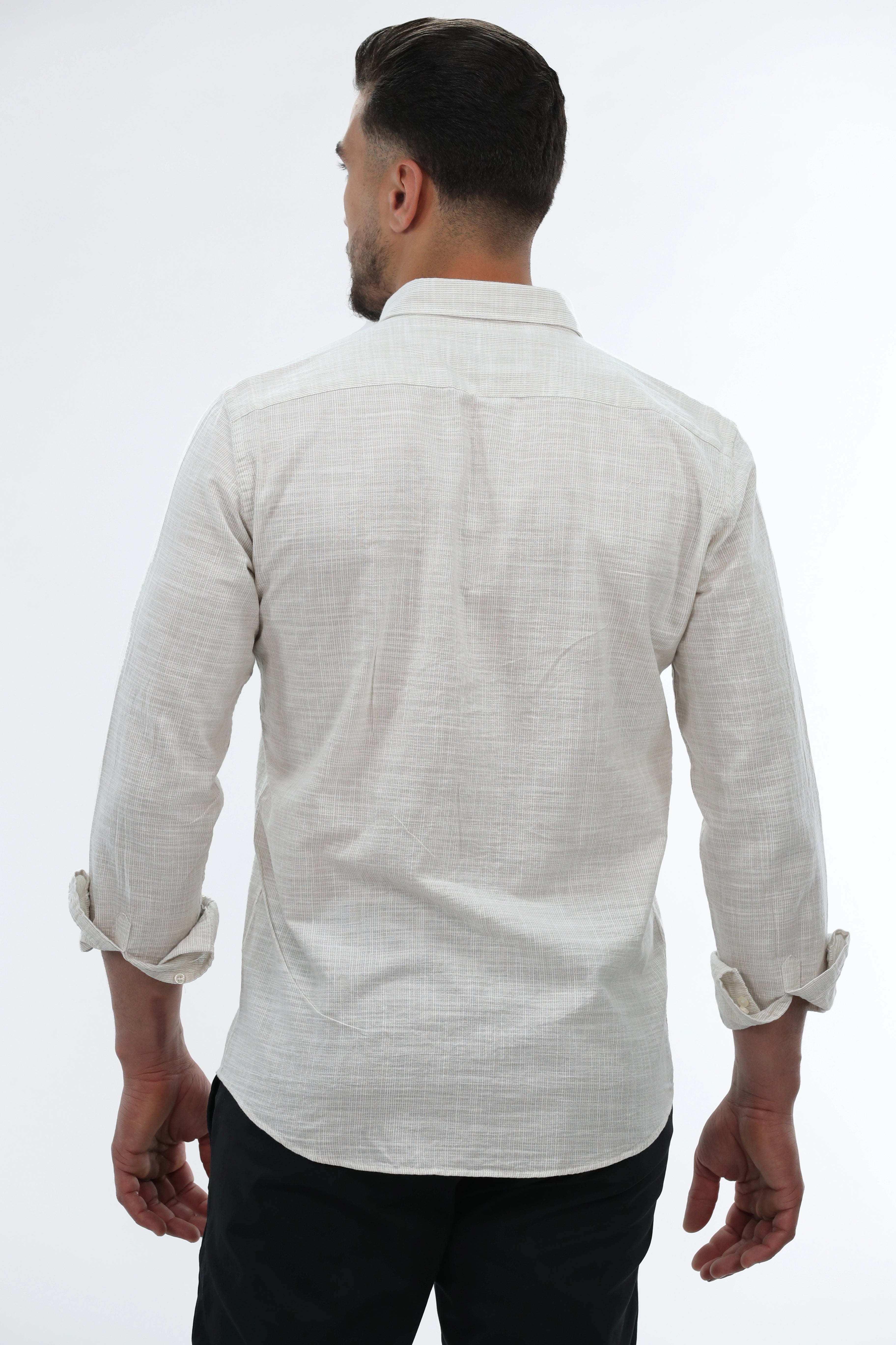 Casual Beige Linen Shirt