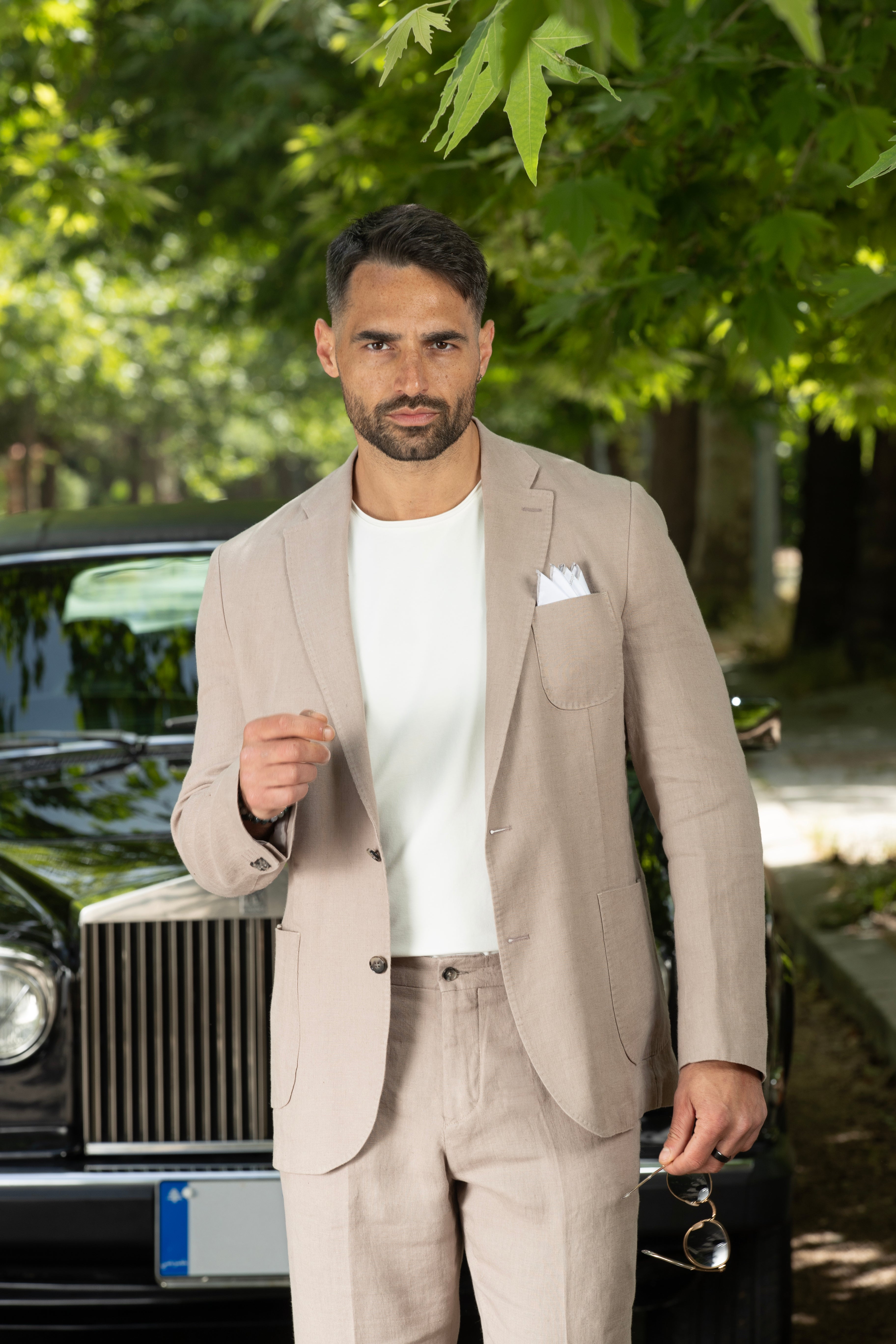 Dark Beige Linen Suits