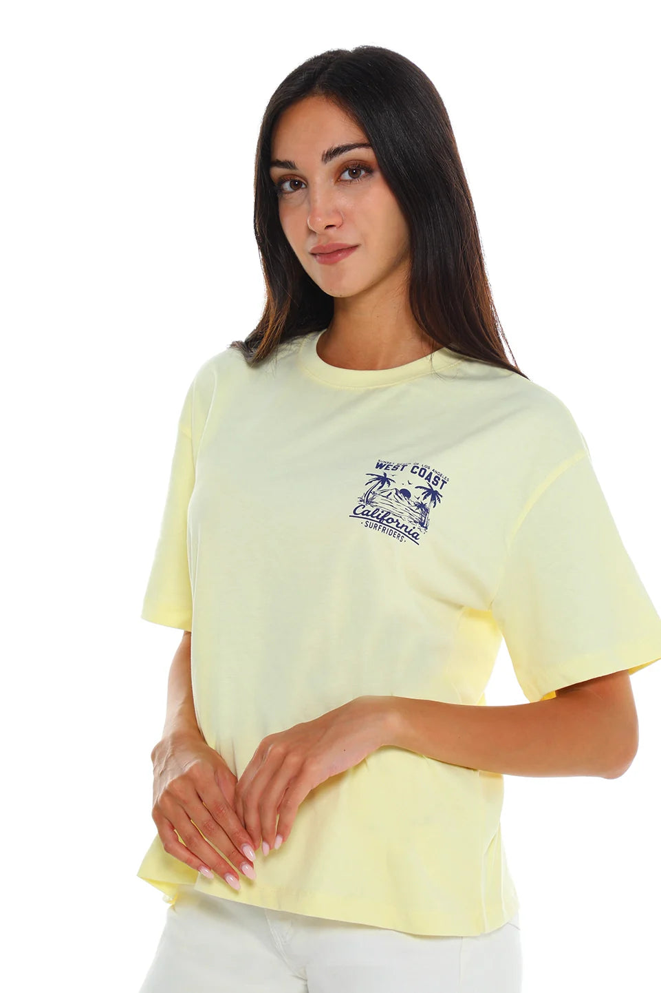 Cotton Yellow T-shirt With Back design