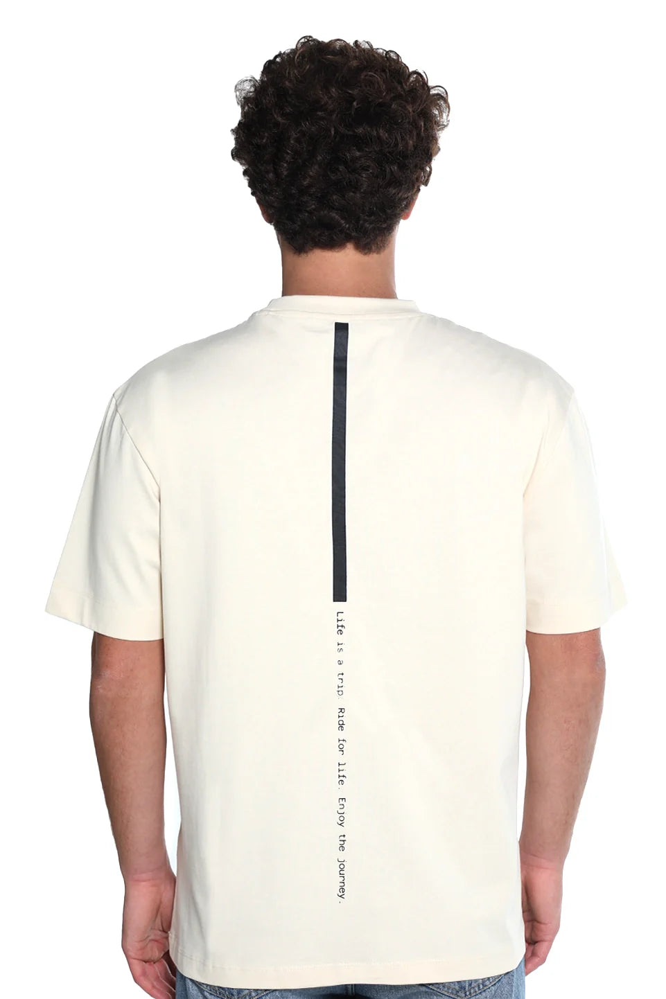 Oversized Beige T-Shirt With Back Design
