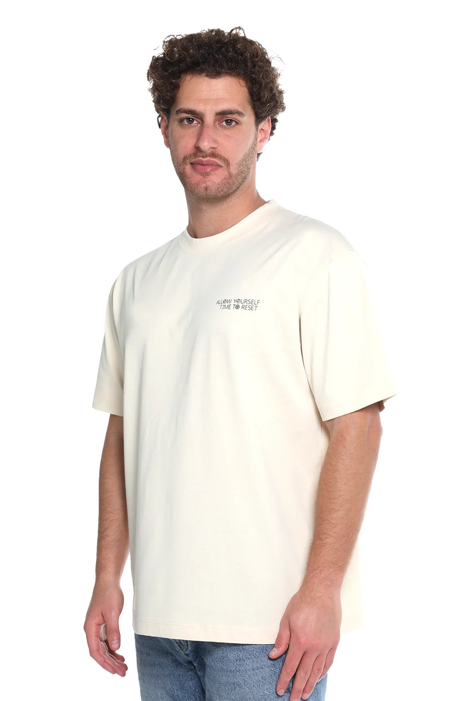 Beige Oversized T-Shirt With Back Design