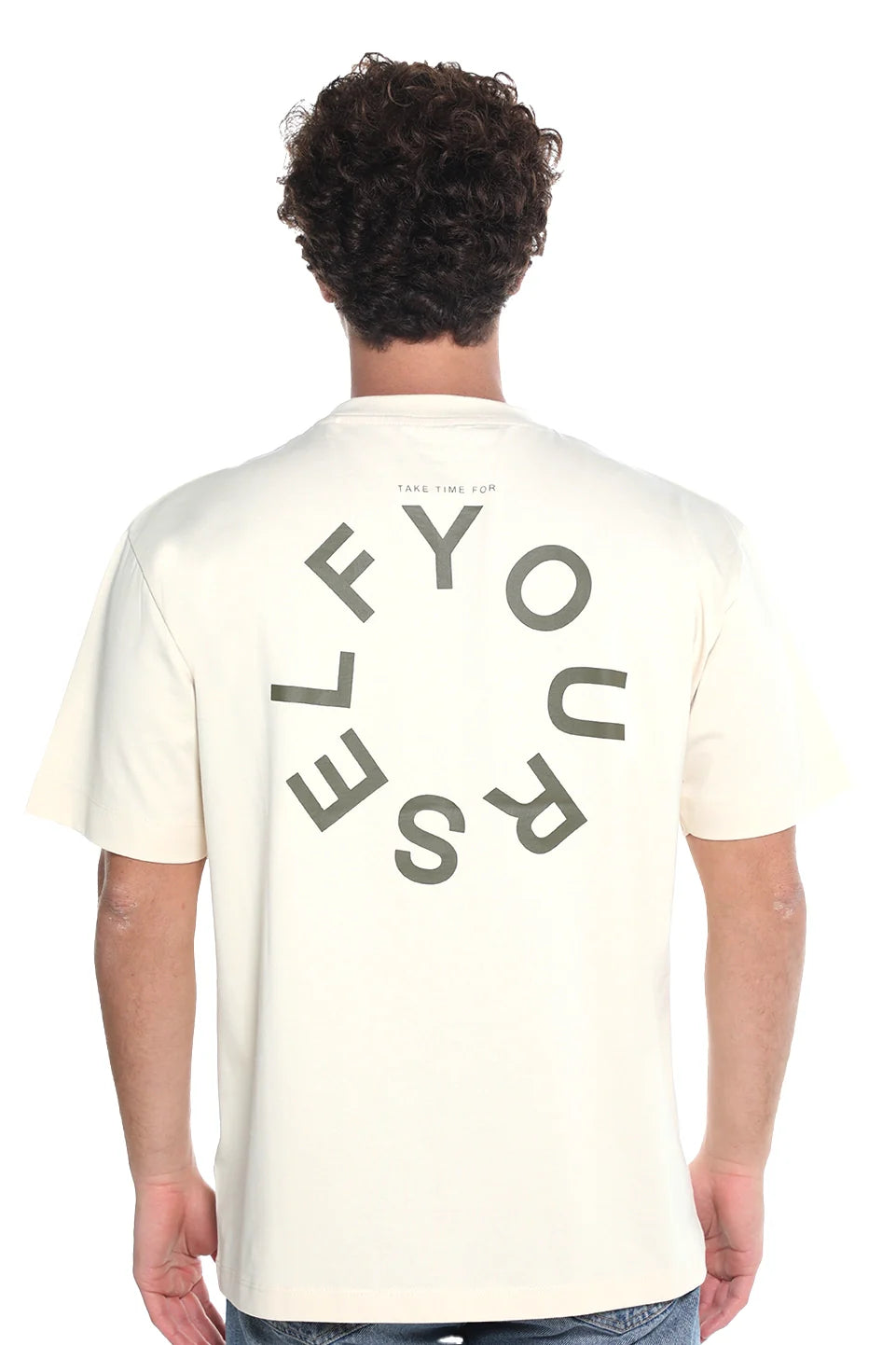Beige Oversized T-Shirt With Back Design