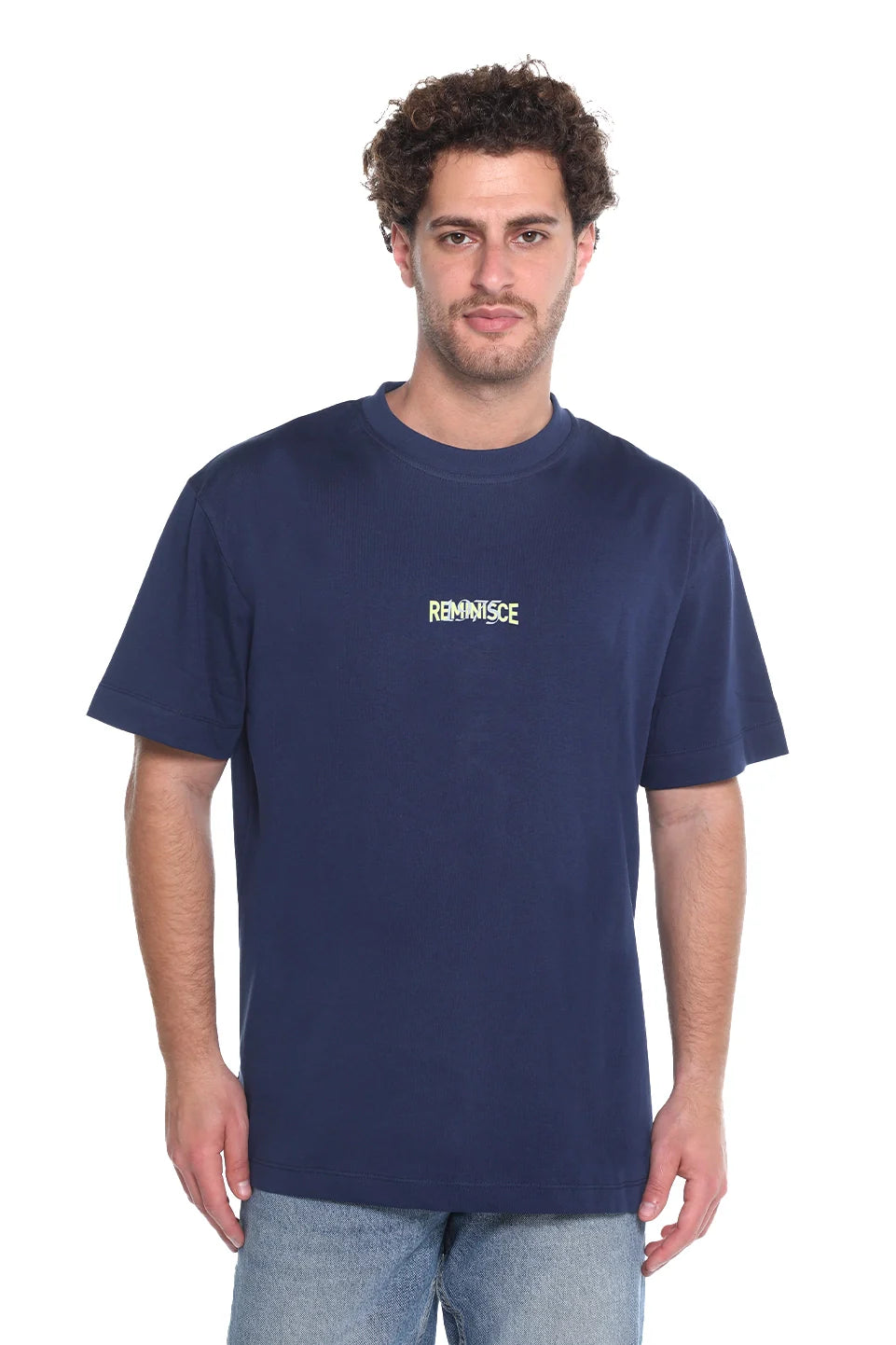 Navy Oversized T-Shirt With Front Design