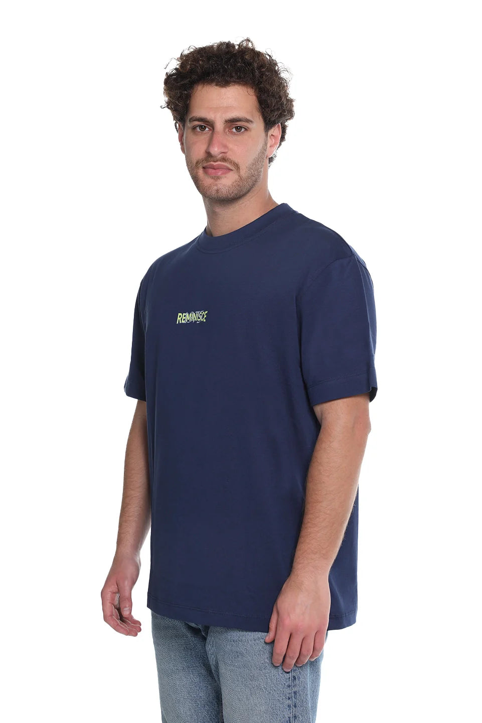 Navy Oversized T-Shirt With Front Design