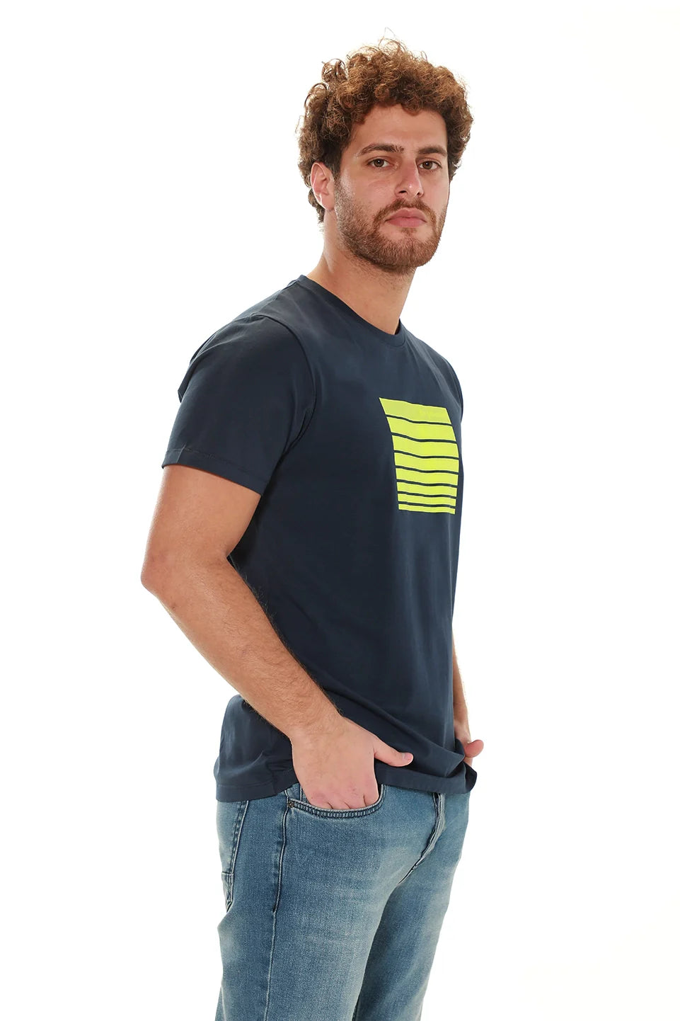 Navy T-shirt With Printed Front Design