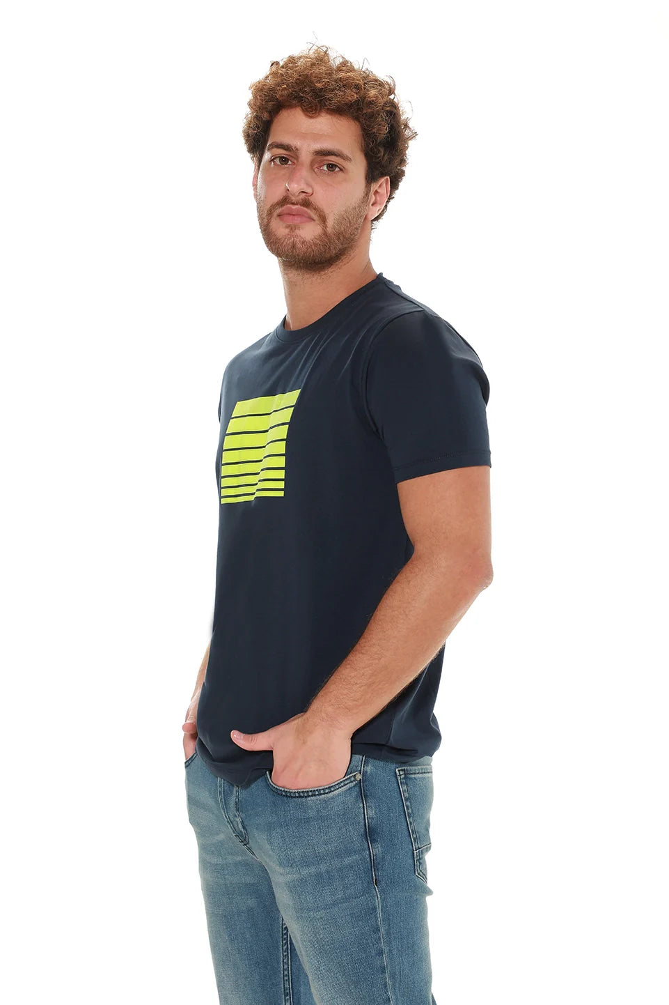 Navy T-shirt With Printed Front Design