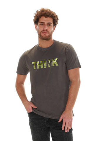Dark Grey T-shirt With " Think '' Front Design