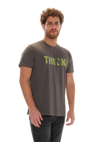 Dark Grey T-shirt With " Think '' Front Design