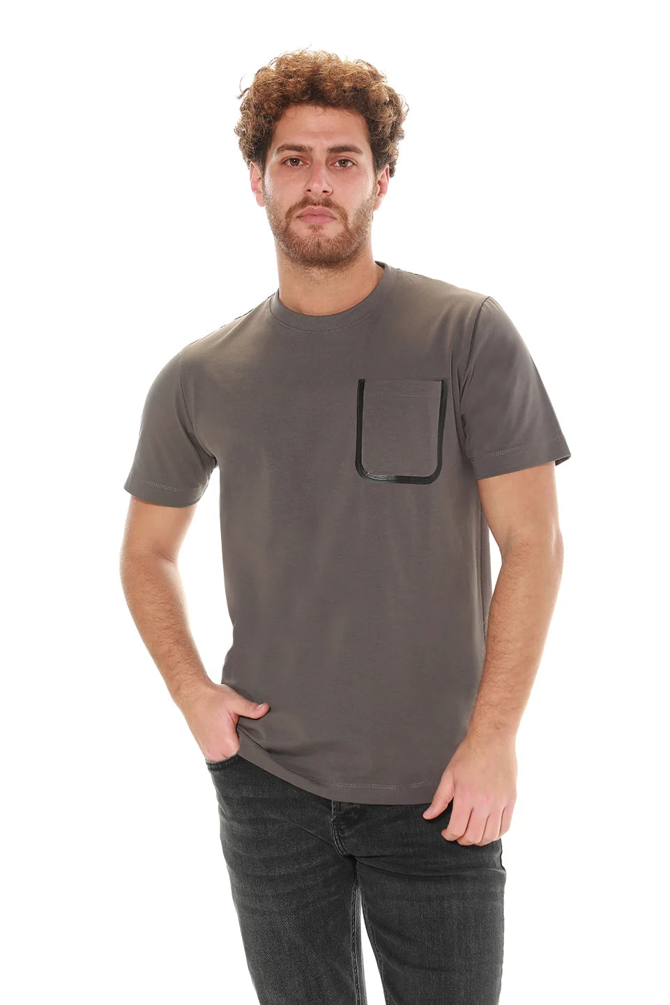 Dark Grey T-shirt With Pocket Design