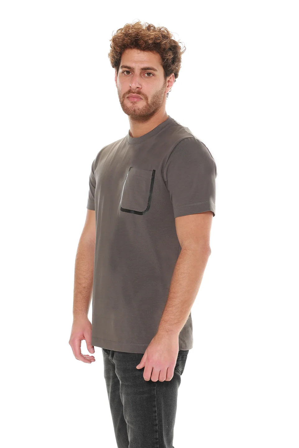 Dark Grey T-shirt With Pocket Design