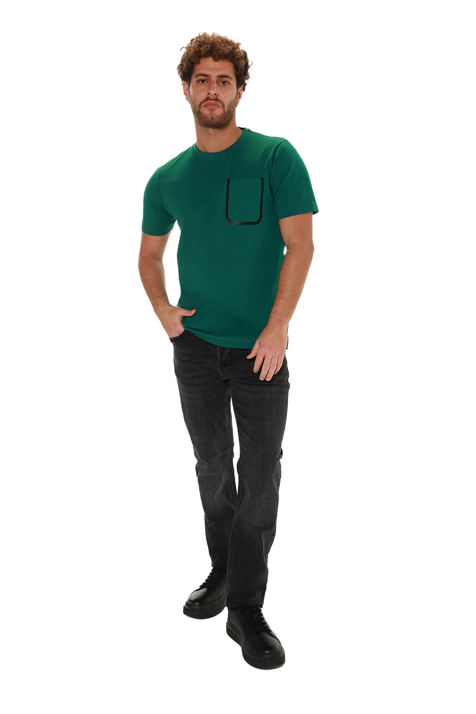 Dark Green T-shirt With Pocket Design