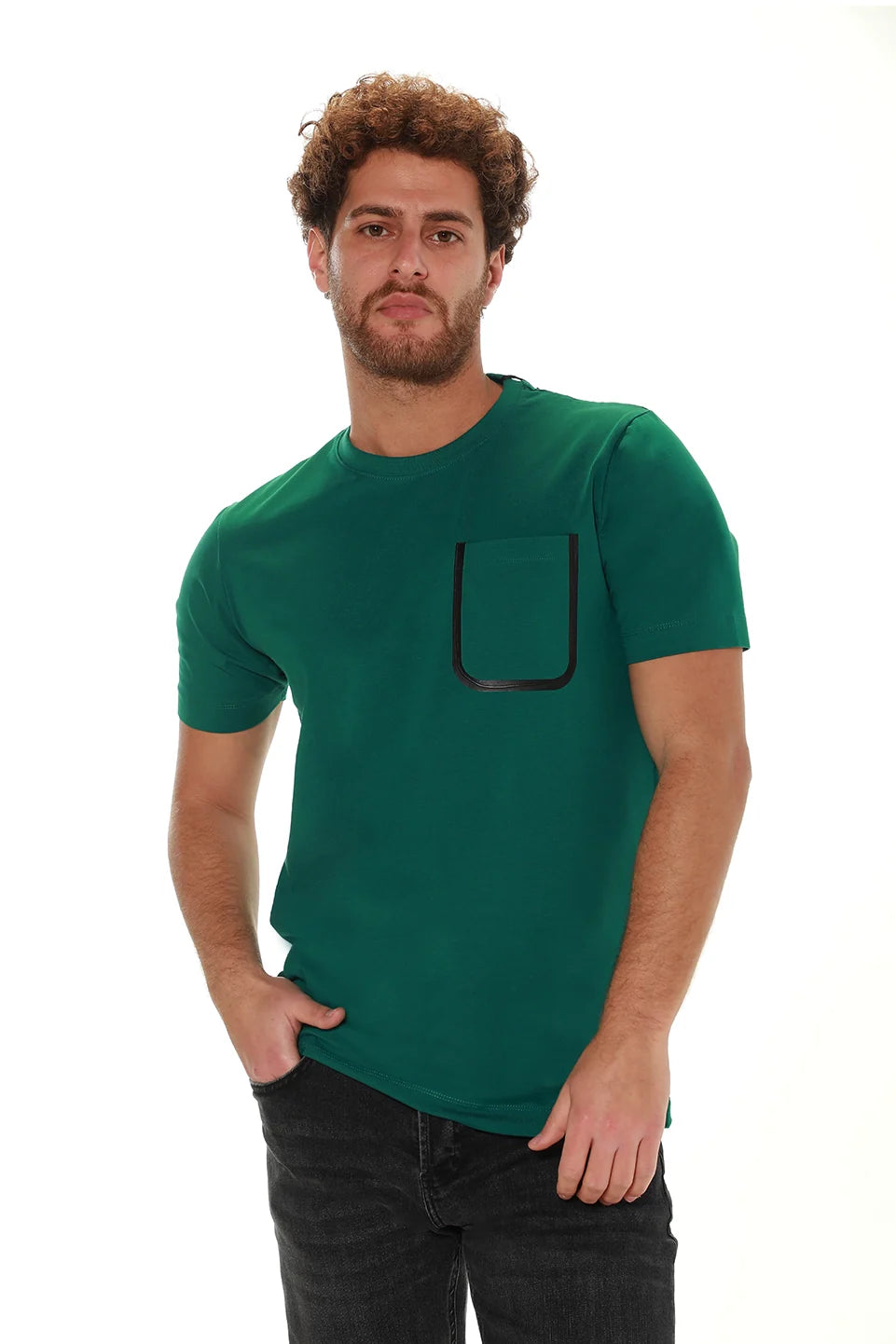 Dark Green T-shirt With Pocket Design