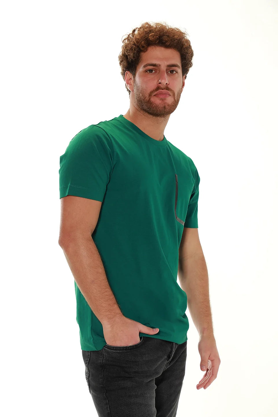 Dark Green T-shirt With Pocket Design