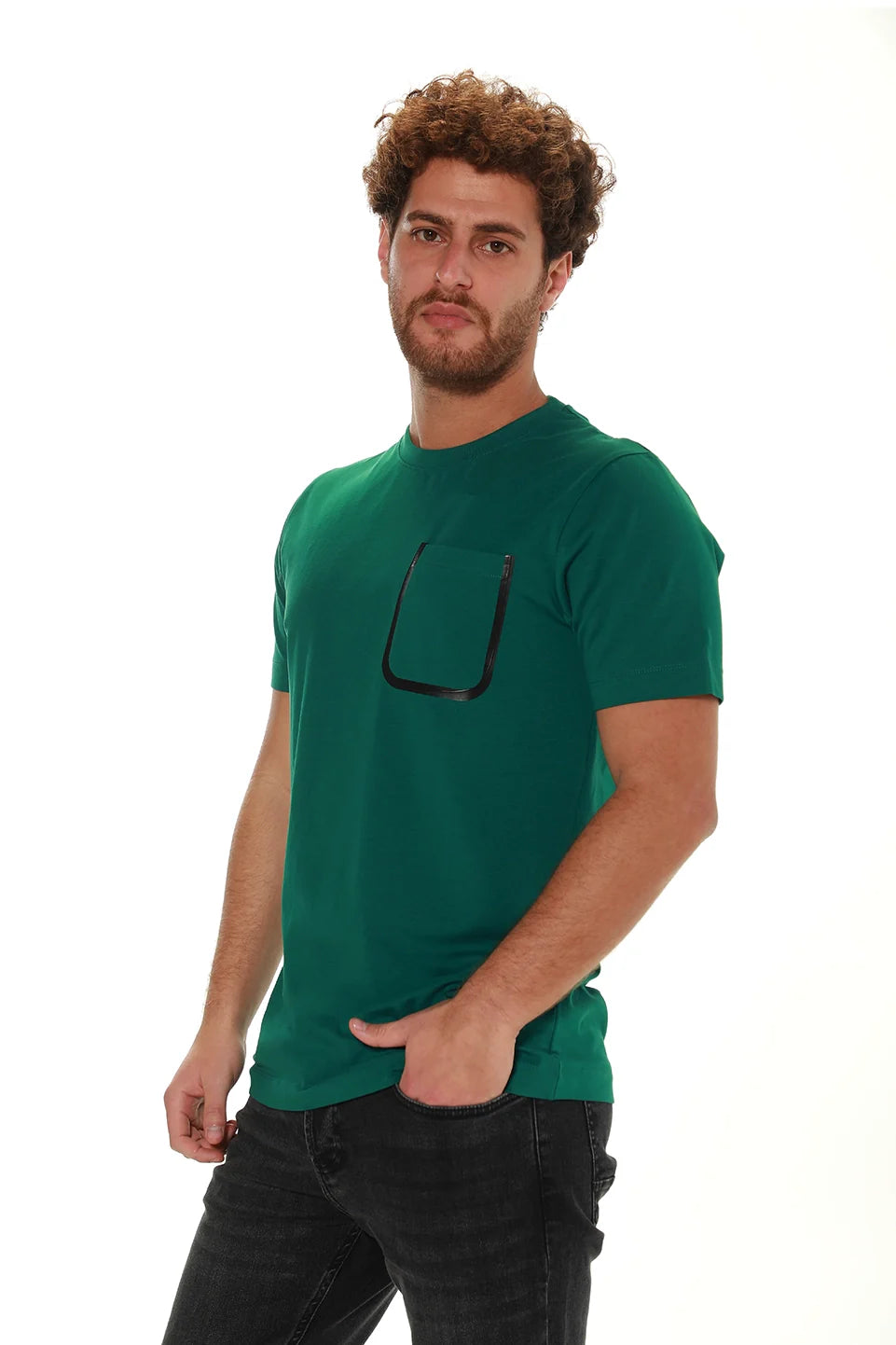 Dark Green T-shirt With Pocket Design