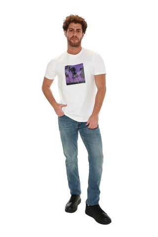 White Summer T-shirt With Front Design