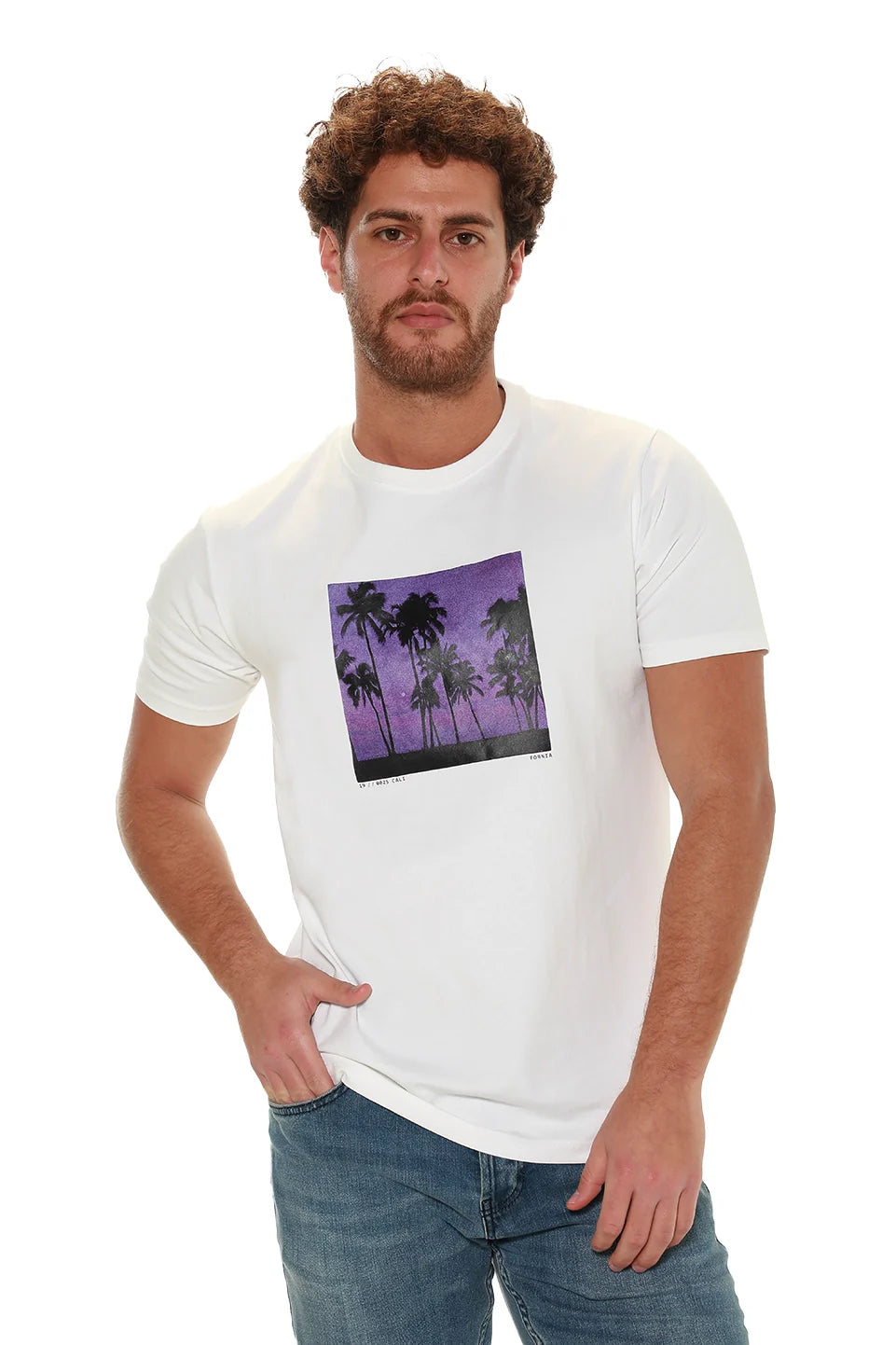 White Summer T-shirt With Front Design