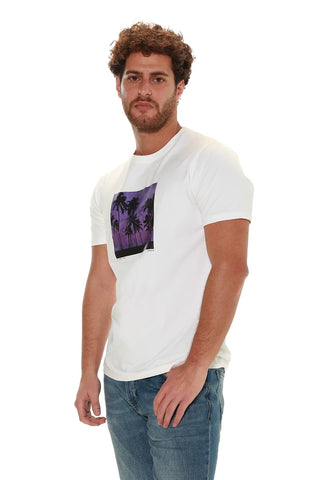 White Summer T-shirt With Front Design
