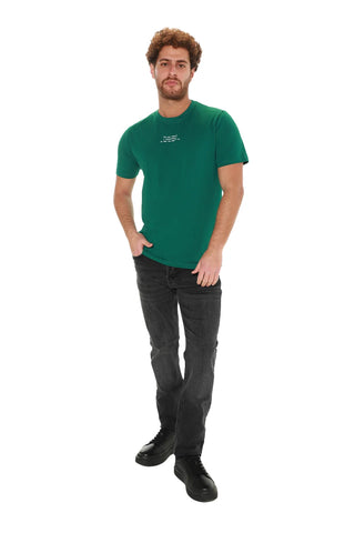 Dark Green Cotton T-shirt With Back Design