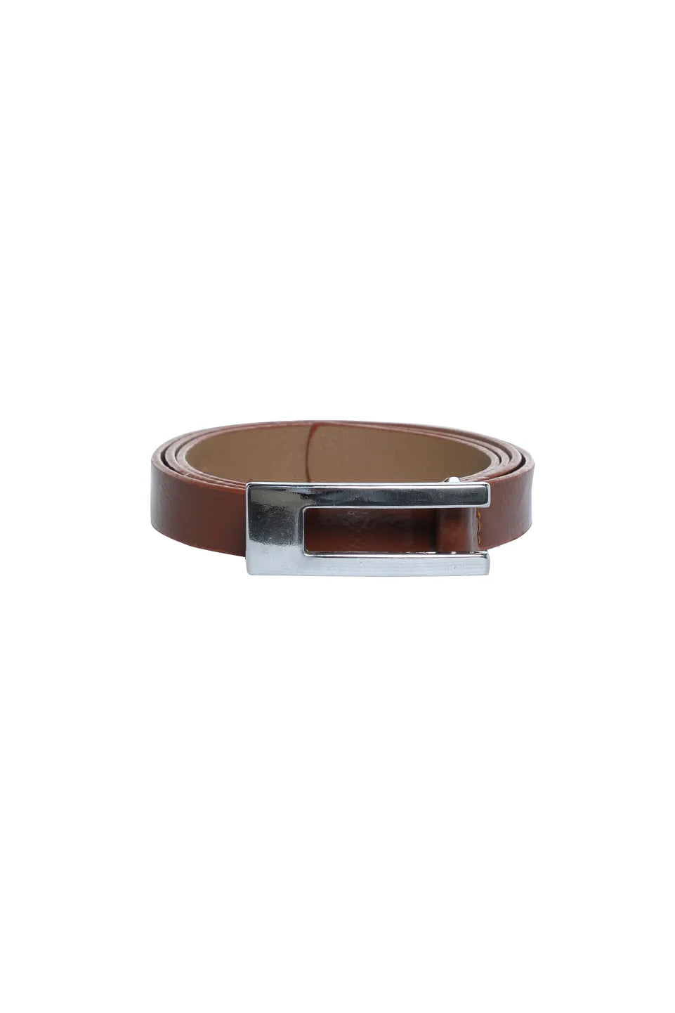 Brown Leather Belt With Buckle