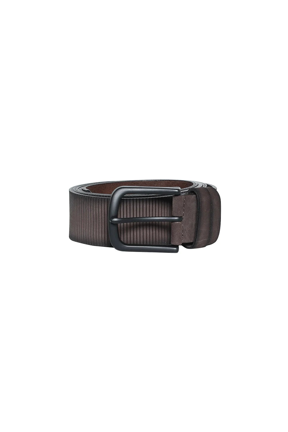 Brown Leather Belt With Black Buckle