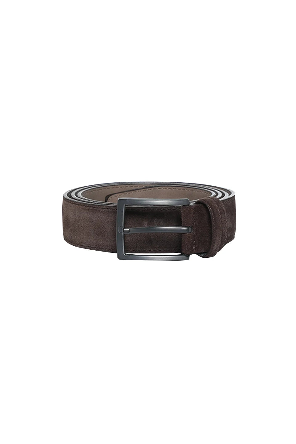 Brown Velvet Belt With Silver Buckle