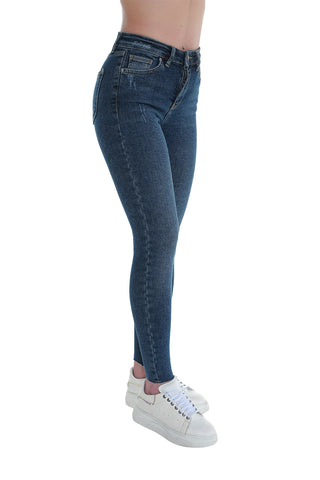 Blue Skinny Jeans With Zipper To Close