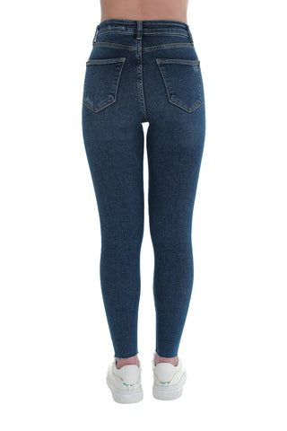 Blue Skinny Jeans With Zipper To Close