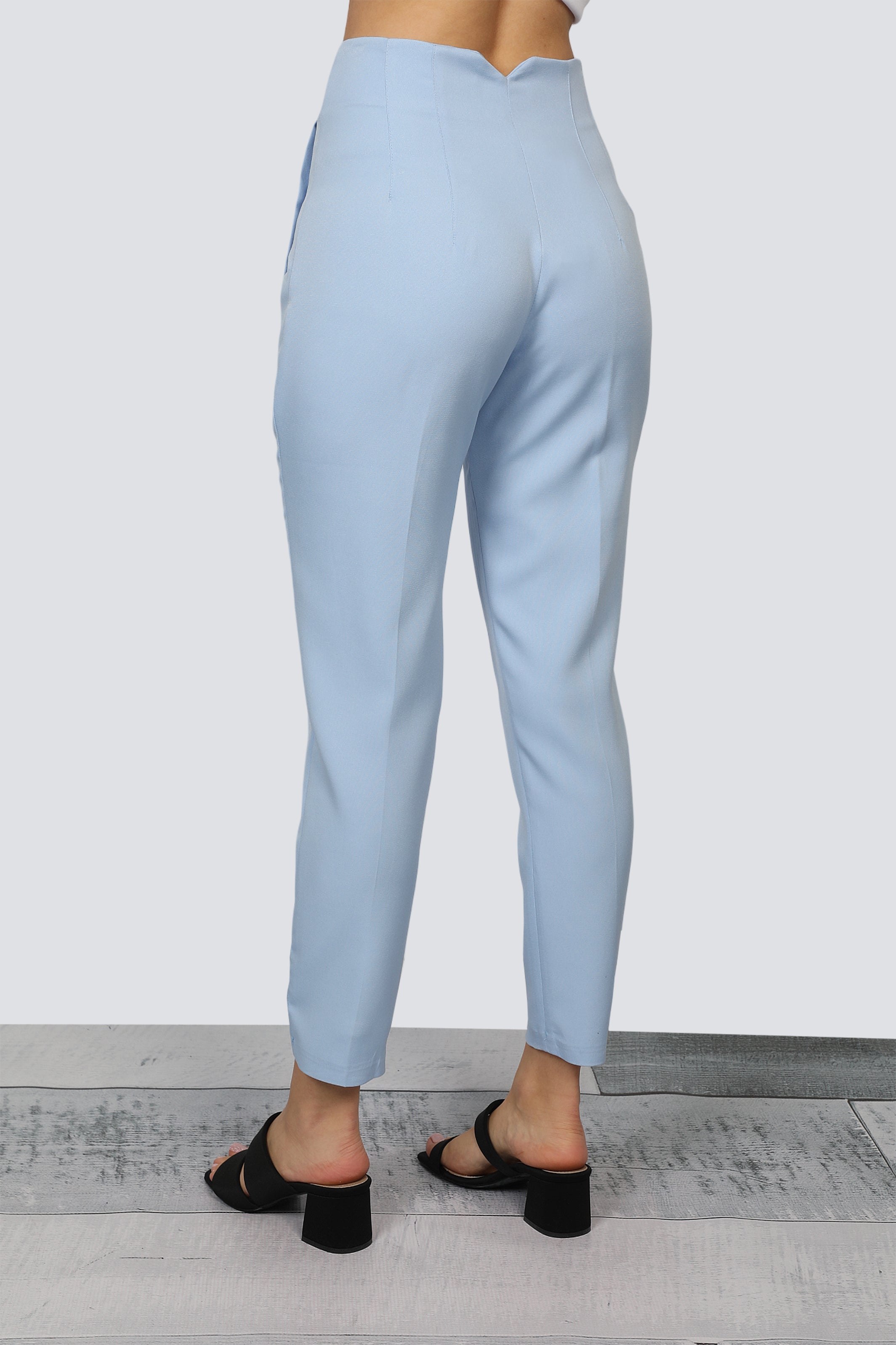 Women Classy Slim Fit Blue Pants