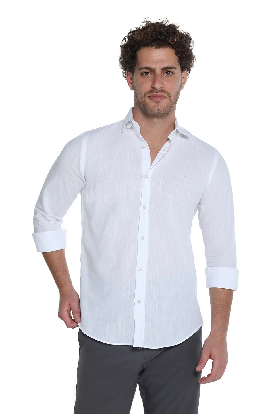 Long Sleeved White Shirt With Collar