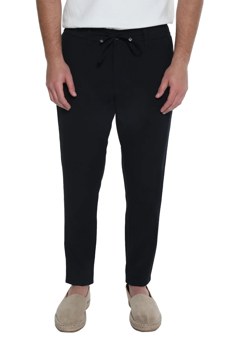 Navy Pant With Elastic Waist