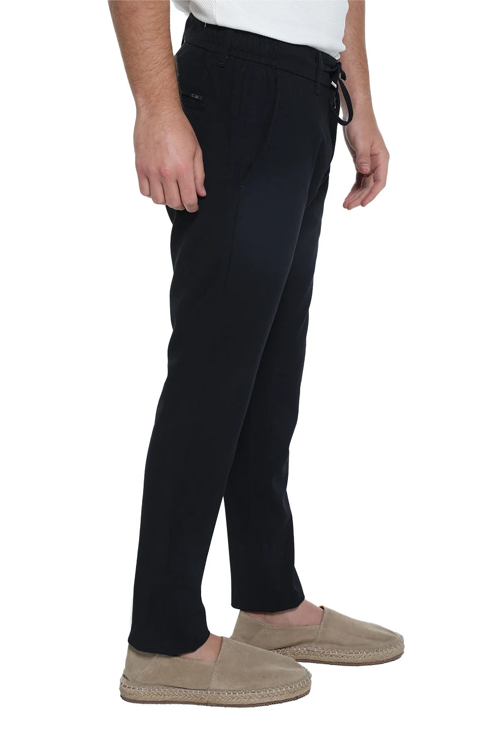 Navy Pant With Elastic Waist