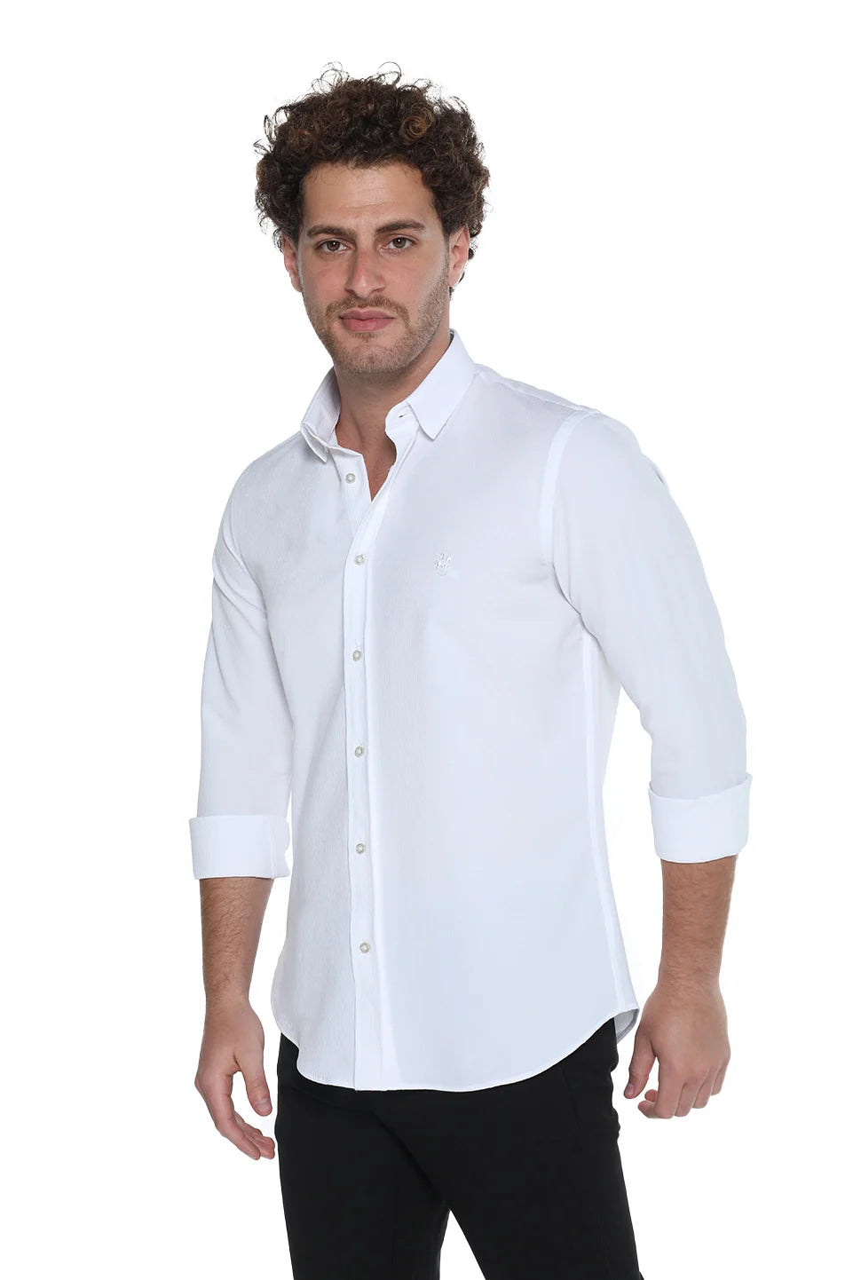 Slim Fit White Shirt With Collar