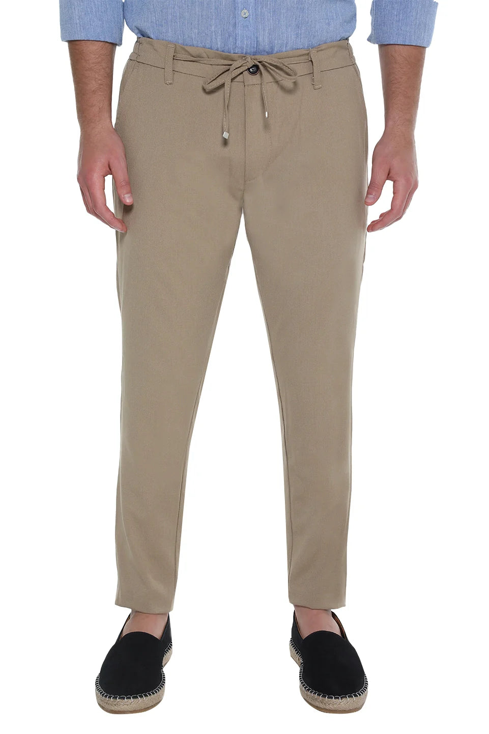 Beige Pant With Elastic Waist