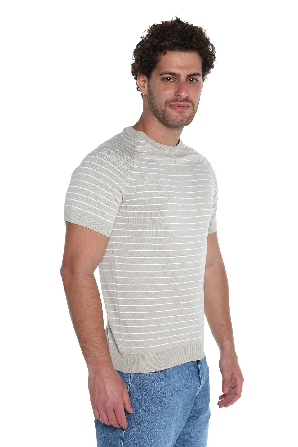 Beige Striped T-Shirt